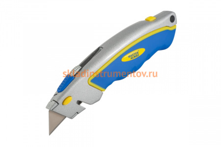 Трапециевидный строительный нож для электрика МастерАлмаз 19 мм + 5 лезвий 10503200