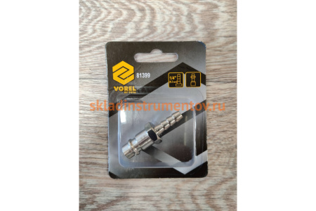 Быстроразъемное соединение рапид (папа)-елочка 6 мм для шланга с обжимным кольцом VOREL 81399