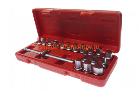 Набор головок для отворачивания масляных пробок, 18 пр. JTC JW0895