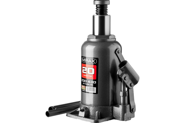 Гидравлический бутылочный домкрат MIRAX 20т 43260-20