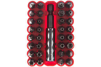 Набор вставок с держателем, в боксе 1/4 DR 33шт JTC 5364