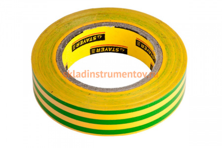 Изолента "PROFI" желто-зеленая ПВХ (15 мм х 10 м; 0.18 мм) Stayer 12292-S-15-10