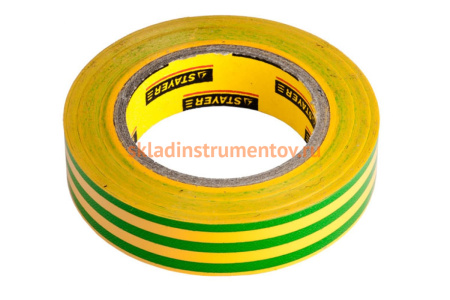 Изолента "PROFI" желто-зеленая ПВХ (15 мм х 10 м; 0.18 мм) Stayer 12292-S-15-10