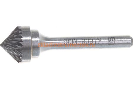 Борфреза твердосплавная зенкер 90 град. с двойной насечкой (16х8 мм; хвостовик 6 мм) ПНЕВМО-ТРЕЙД K1608-M06
