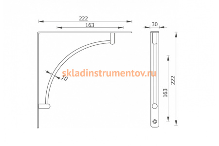 Угловой полкодержатель JET 206W сталь, мат.хром PW206S.222CM99