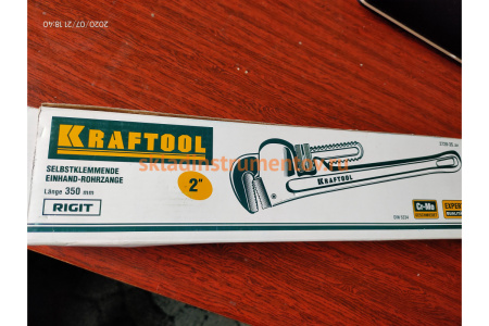 Трубный разводной быстрозажимной ключ Kraftool тип Rigit Cr-Mo губки высокотехнологичный Al корпус 2"/350 мм 2728-35_z01