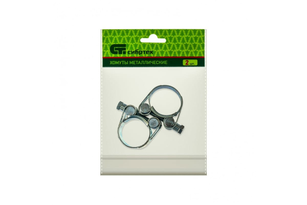 Металлические силовые хомуты СИБРТЕХ 29-31 мм, ширина 20 мм, шарнирный, W1, 2шт 47511
