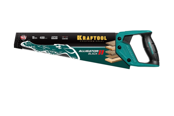 Ножовка для точного реза Kraftool "Alligator BLACK", 400 мм, 11 TPI 3D зуб, 15205-40