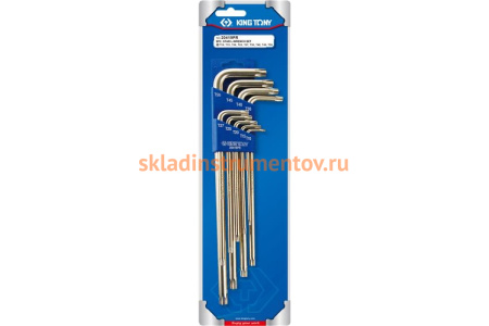 Набор Г-образных ключей TORX с отверстием T10-T50, 9шт KING TONY 20419PR