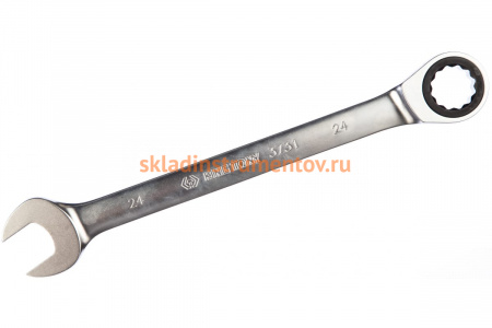 Трещоточный комбинированный ключ 24мм KING TONY 373124M