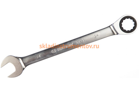 Трещоточный комбинированный ключ 24мм KING TONY 373124M