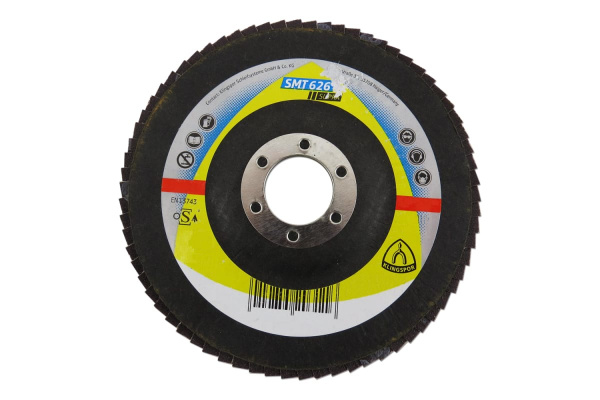 Круг шлифовальный лепестково тарельчатый по нержавеющей стали (125х22.2 мм; Р40; выпуклый) KLINGSPOR 321690