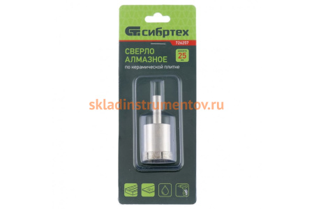 Сверло по стеклу и керамической плитке (25х55 мм) СИБРТЕХ 726257