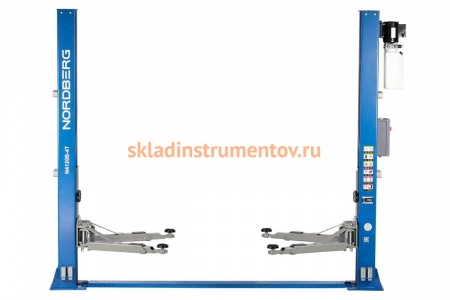 2х-стоечный подъемник с электростопорами NORDBERG N4120B-4T 380V 4 т, синий ЦБ-00012290
