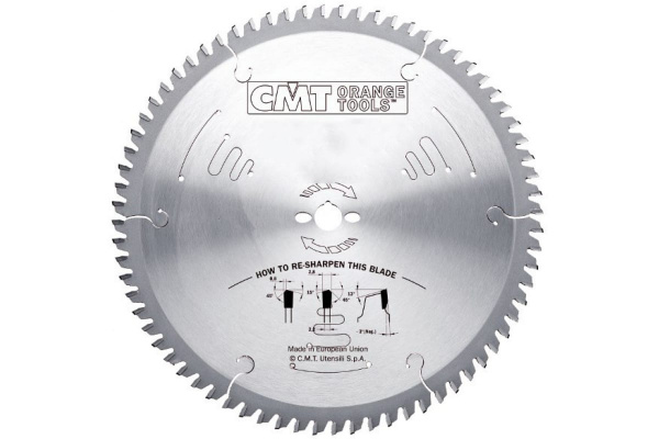 Диск пильный по ПВХ и оргстеклу (250х30х2.8/2.2 мм; Z=80) CMT 222.080.10M