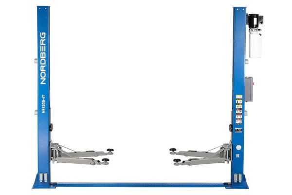 2х-стоечный подъемник с электростопорами NORDBERG N4120B-4T 380V 4 т, синий ЦБ-00012290