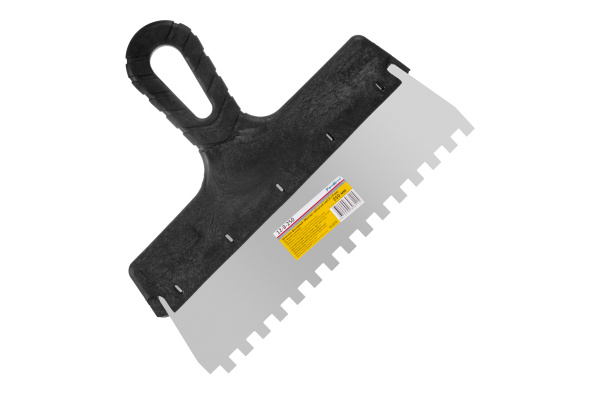 Фасадный зубчатый шпатель (нержавеющая сталь, 250мм, зуб.8x8мм) РемоКолор Мастер 12-8-250