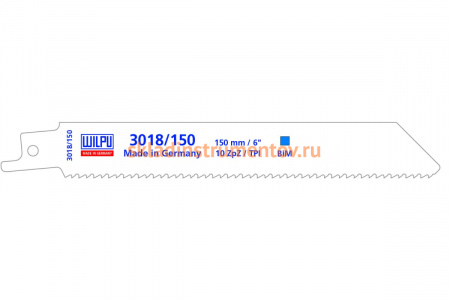Полотно по металлу 3018/150 Bi-metall (5 шт; 150х19х0.9 мм; 130 мм; 10 TPI) WILPU 1481500005