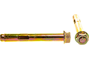 Анкерный болт с гайкой Зубр 10 x 77 мм, 40 шт, желтопассивированный, Профессионал 302342-10-077