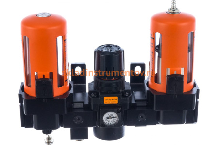 Блок подготовки воздуха: влагоотделитель, регулятор, лубрикатор (3000 л/мин; 10 бар; 1/2") WIEDERKRAFT WDK-70240