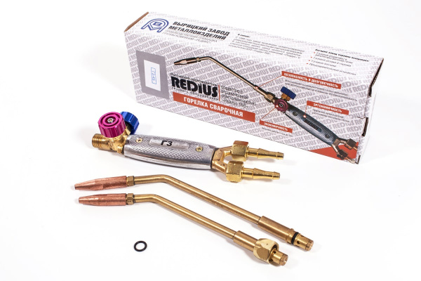 Ацетиленовая горелка с наконечниками № 4, 5 Г3-45 REDIUS 09106 Ацетиленовая горелка с наконечниками № 4, 5 Г3-45 REDIUS 09106