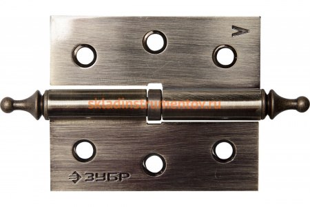 Дверная разъемная петля Зубр Эксперт 1 подшипник цвет старая латунь AB левая с крепежом 75x63x2.5 мм 2 шт. 37605-075-5L
