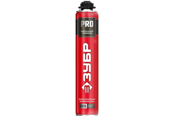 Монтажная пена ЗУБР PRO 750 мл, пистолетная, всесезонная, SVS 41145_z01