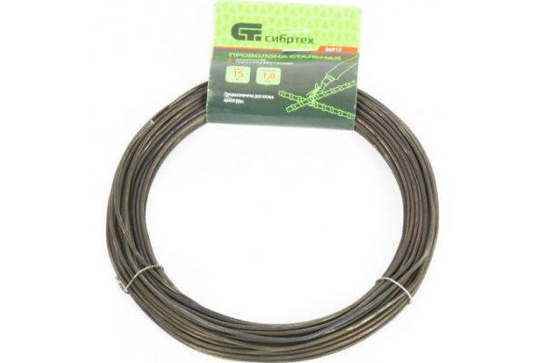 Стальная проволока СИБРТЕХ 15 м, вязальная, термообработанная 1,8 мм 84912