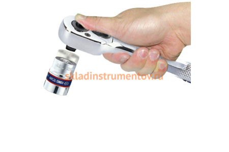 Флажковая трещотка с кнопкой 1/2", 250мм, 32 зубца KING TONY 4771-10GR