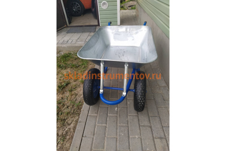 Усиленная тачка Зубр ПТ-350 строительная двухколесная 39913 Усиленная тачка Зубр ПТ-350 строительная двухколесная 39913