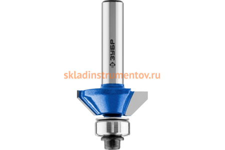 Фреза кромочная калевочная фасочная №9 ПРОФЕССИОНАЛ (25.4х9х52.5 мм; угол 45 град; хвостовик 8 мм) Зубр 28711-25.4