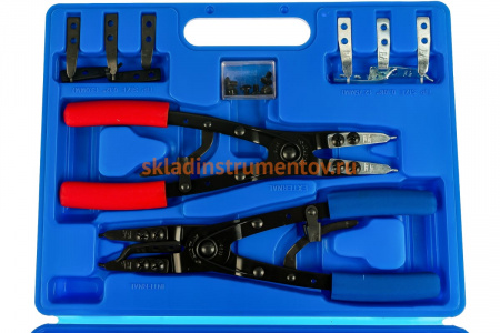 Набор съемников для стопорных колец 267мм, сменные насадки, кейс, 15шт KING TONY 45115PP