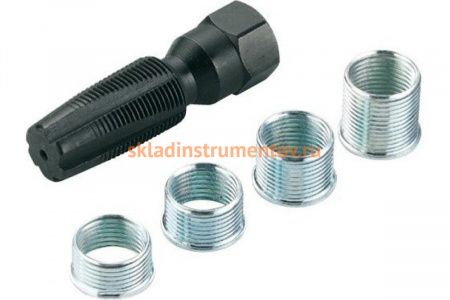 Свечной набор: метчик и ремонтные футорки 5шт FORCE 64101