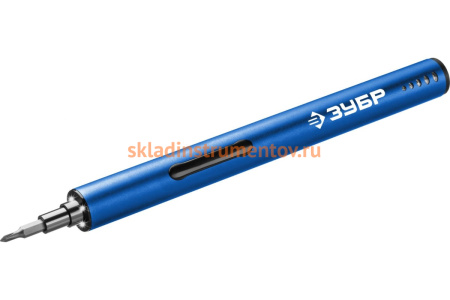 Аккумуляторная отвертка для точных работ Зубр Профессионал 4 Vmax, с набором 20 бит ОТР-4 Н20