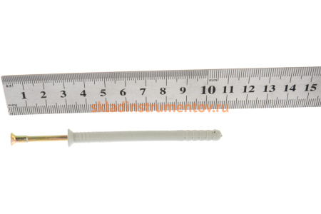 Дюбель-гвоздь полипропиленовый с потайным бортиком 1200 шт. (6х80 мм; ТФ0) Зубр 4-301340-06-080