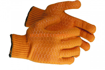 Трикотажные перчатки Зубр с противоскользящим двусторонним перекрестным покрытием (размер S-M) 11278-S