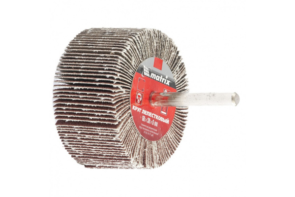 Круг лепестковый (60x30x6 мм; Р 100) для дрели MATRIX 74125
