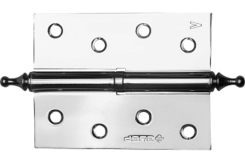 Дверная разъемная петля Зубр Эксперт 1 подшипник цвет хром CP левая с крепежом 100x75x2.5 мм 2 шт. 37605-100-2L