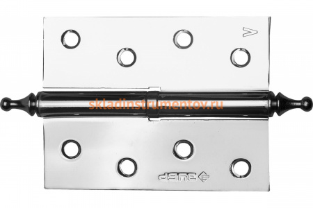 Дверная разъемная петля Зубр Эксперт 1 подшипник цвет хром CP левая с крепежом 100x75x2.5 мм 2 шт. 37605-100-2L