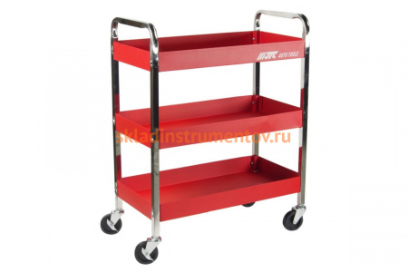 Тележка инструментальная (3 секции, красная, на колесах, с открытым отсеком) JTC S1073