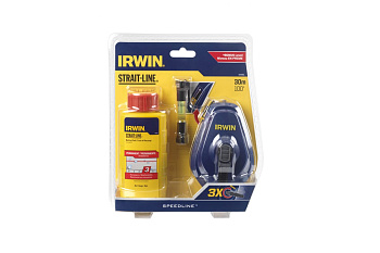 Разметочный шнур (30м) с красным мелом (113 гр.) и подвесной уровень IRWIN SPL 64495L
