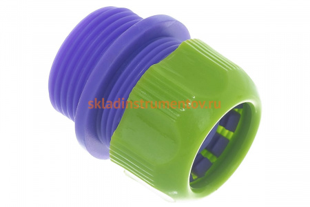 Пластмассовый соединитель Palisad для шланга 1/2" с внешней резьбой 3/4" 66145