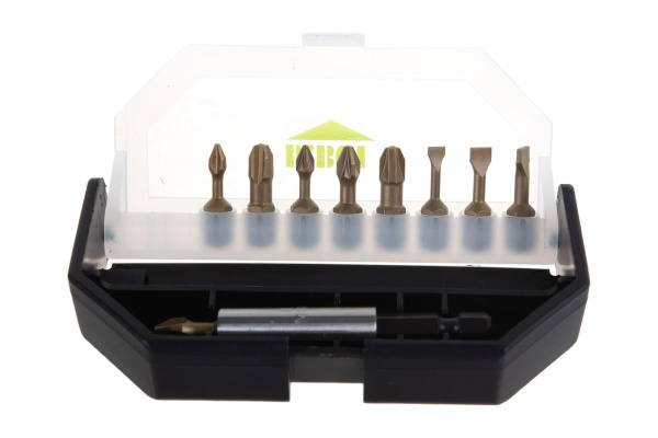 Набор бит TiN-half 10 шт с магнитным держателем D.BOR D-SET-10A-1-TIN