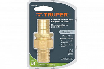 Латунный коннектор Truper для шланга 3/4" мама-папа CFM-3/4B 12708