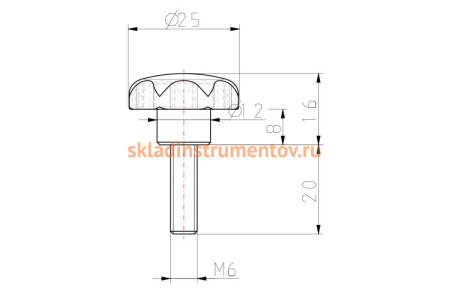 Звездообразная рукоятка KIPP K0155.406X20