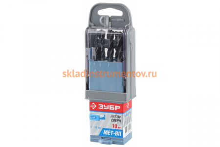 Набор сверл «ТЕХНИК» (10 шт; Р4М2; В1) по металлу Зубр 4-29605-H10-SB