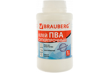 Суперпрочный клей ПВА BRAUBERG 1 кг 600984