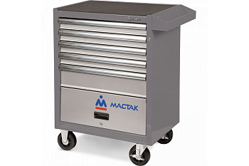 Инструментальная тележка МАСТАК ОПТИМА 5 полок и отсек, серая 522-05581MG