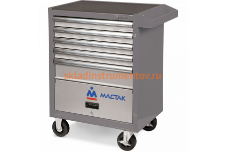 Инструментальная тележка МАСТАК ОПТИМА 5 полок и отсек, серая 522-05581MG