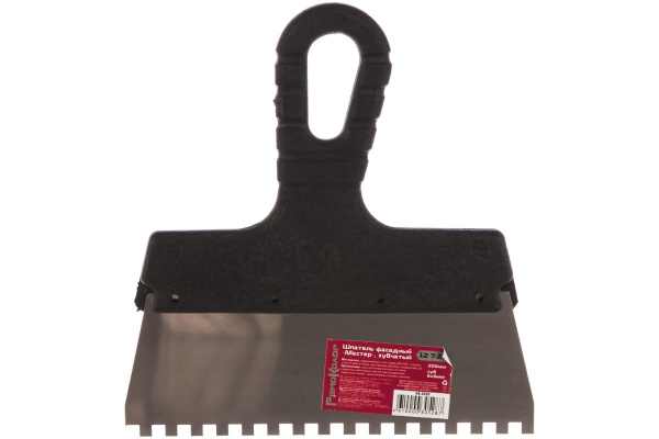 Фасадный зубчатый шпатель (200 мм, зуб.6x6 мм) РемоКолор Мастер 12-7-200